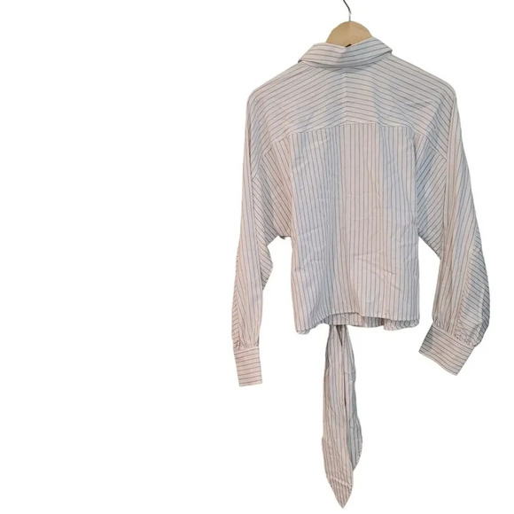 Cabi Womens Long Sleeve Button-Up Tied Up Shirt Size Medium Multicolor Dolman - Picture 3 of 7